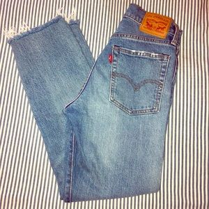 Levi’s Wedgie High Waist Raw Hem Jeans